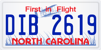NC license plate DIB2619