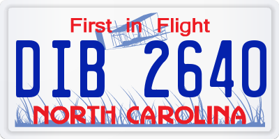 NC license plate DIB2640