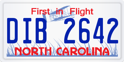 NC license plate DIB2642