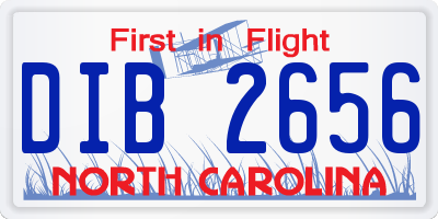 NC license plate DIB2656
