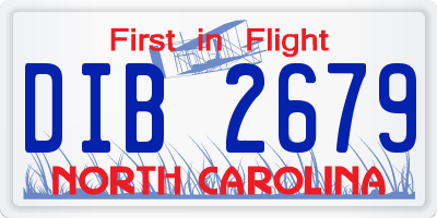 NC license plate DIB2679