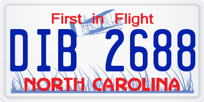 NC license plate DIB2688