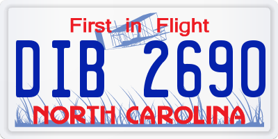 NC license plate DIB2690