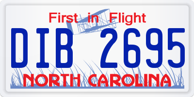 NC license plate DIB2695