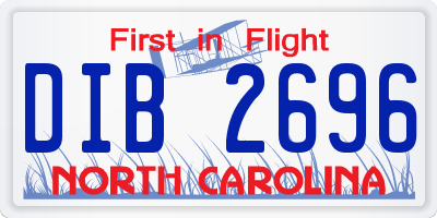 NC license plate DIB2696