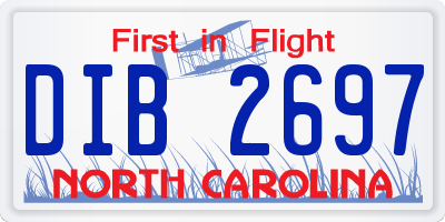 NC license plate DIB2697