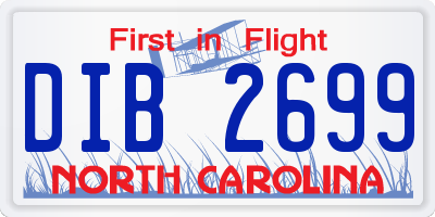 NC license plate DIB2699