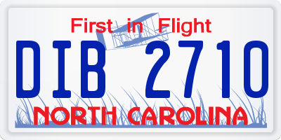 NC license plate DIB2710