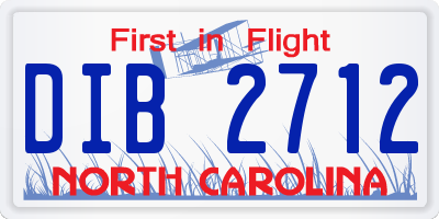 NC license plate DIB2712