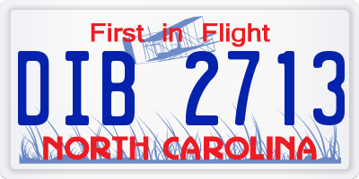 NC license plate DIB2713