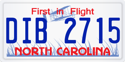 NC license plate DIB2715