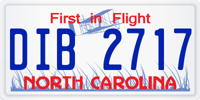 NC license plate DIB2717