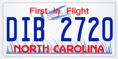 NC license plate DIB2720