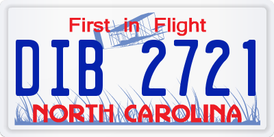 NC license plate DIB2721