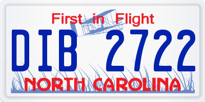 NC license plate DIB2722