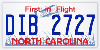 NC license plate DIB2727
