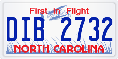NC license plate DIB2732