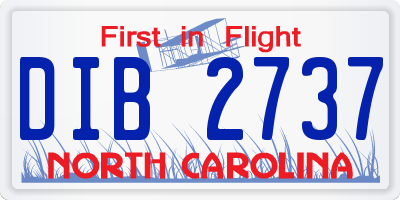 NC license plate DIB2737