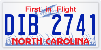 NC license plate DIB2741