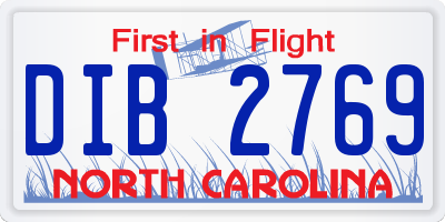 NC license plate DIB2769