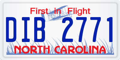 NC license plate DIB2771
