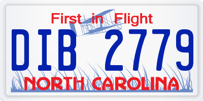 NC license plate DIB2779