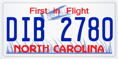 NC license plate DIB2780