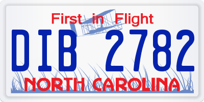 NC license plate DIB2782