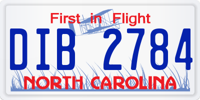 NC license plate DIB2784