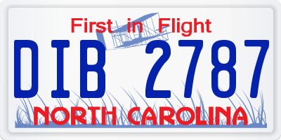 NC license plate DIB2787