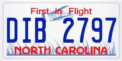 NC license plate DIB2797