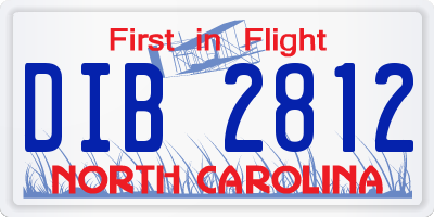 NC license plate DIB2812