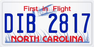 NC license plate DIB2817