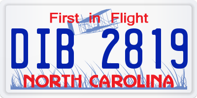 NC license plate DIB2819