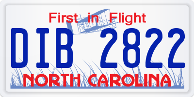 NC license plate DIB2822