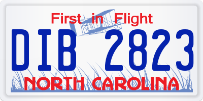 NC license plate DIB2823