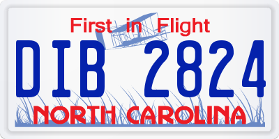 NC license plate DIB2824