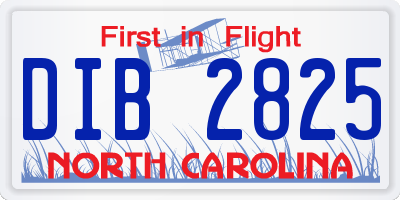 NC license plate DIB2825