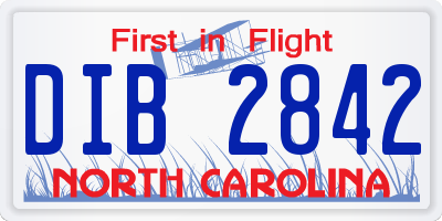 NC license plate DIB2842