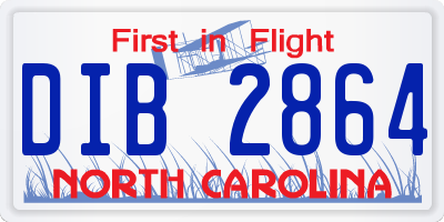 NC license plate DIB2864