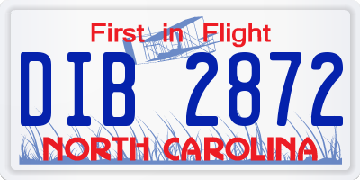 NC license plate DIB2872