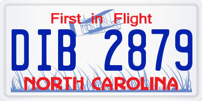 NC license plate DIB2879