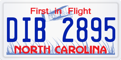 NC license plate DIB2895