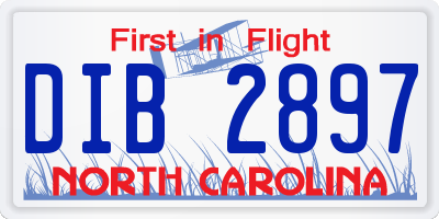NC license plate DIB2897
