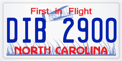 NC license plate DIB2900