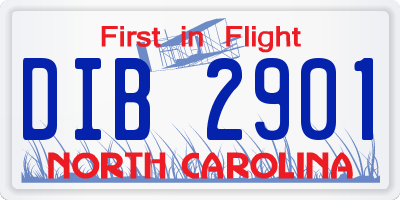 NC license plate DIB2901
