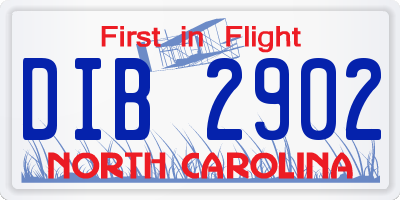 NC license plate DIB2902