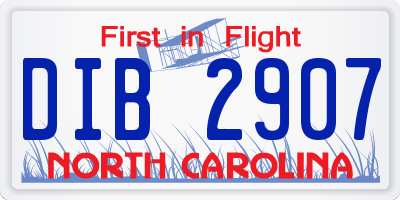 NC license plate DIB2907