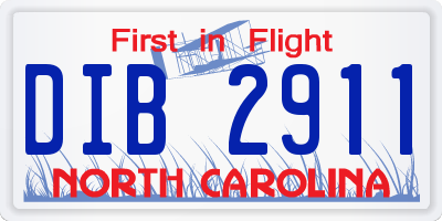 NC license plate DIB2911