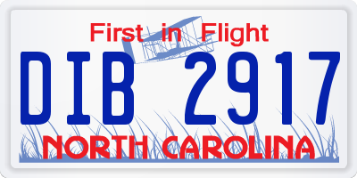 NC license plate DIB2917